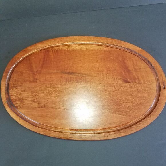Vintage MCM 60s Baribocraft Canada Solid Red Maple Carving Steak Roast Board 18" - Picture 9 of 10